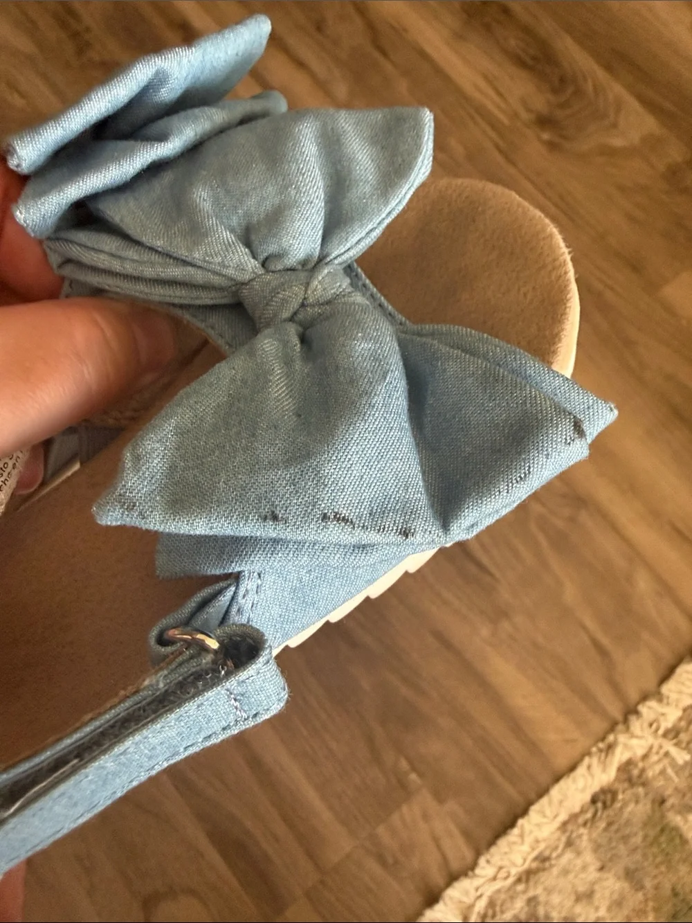 wonder nation Light Blue Bow Sandals for Kids